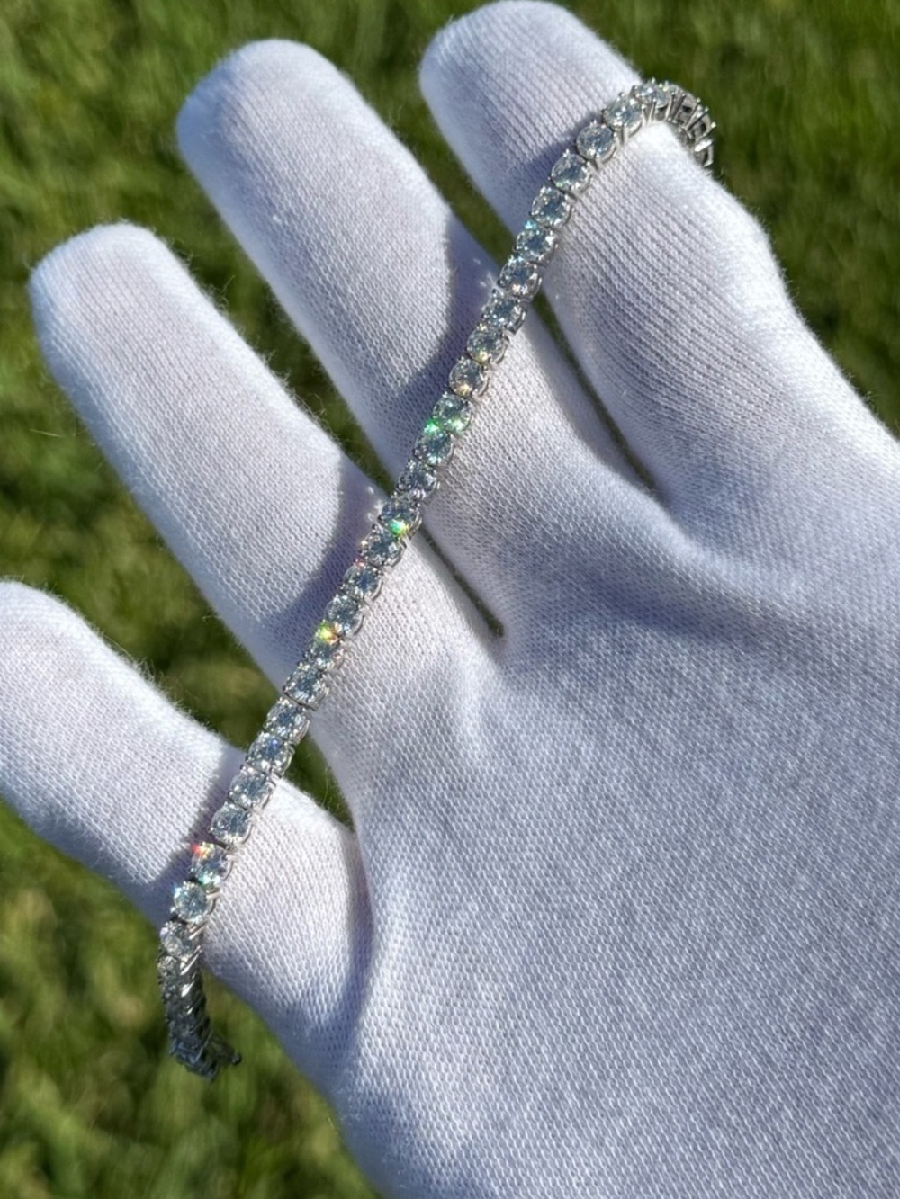 925 Silver, 11.7CTW Moissanite Tennis Bracelet